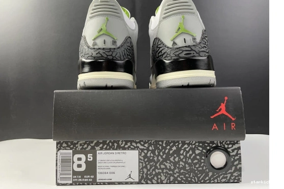 Chlorophyll Jordan Retro 3 136064-006 136064-006 Air 0429